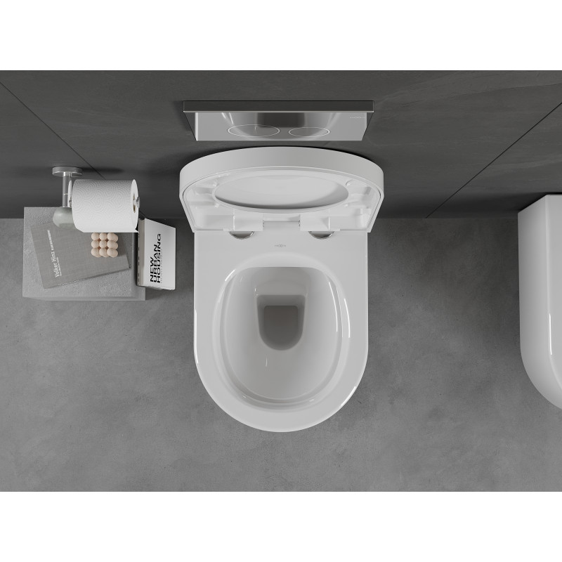 Mexen Sofia WC mísa Rimless s pomalu klesajícím tvrdým sedátkem, duroplast, bílý lesk - 30540200