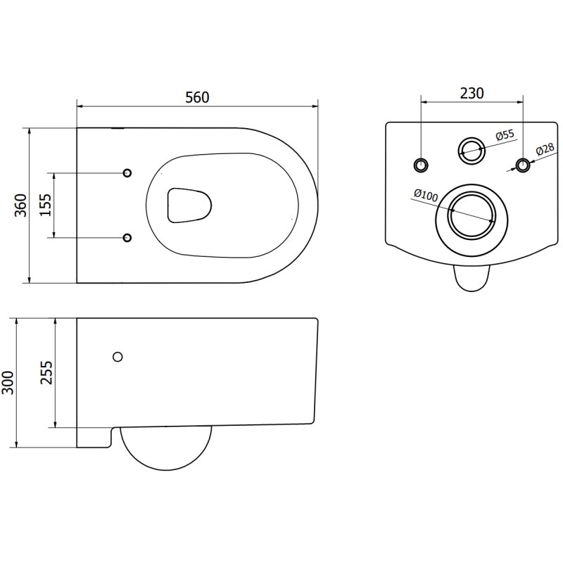 Mexen Sofia WC mísa s tvrdým pomalu padajícím sedátkem, lesklá bílá - 30798000