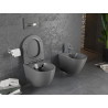 Mexen Lena WC mísa Rimless s pomalu sklápějícím tenkým sedátkem, duroplast, tmavě šedá mat - 30224071
