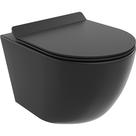 Mexen Lena WC mísa Rimless s pomalu padajícím sedátkem slim, duroplast, černá mat - 30220185