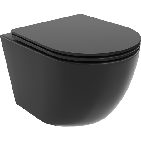 Mexen Lena WC mísa Rimless se sedátkem s pomalým zavíráním slim, duroplast, černá mat - 30221085