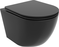 Mexen Lena WC mísa Rimless s pomalu padající deskou slim, duroplast, Matná černá - 30221085