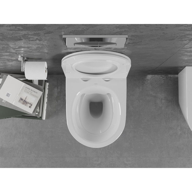 Mexen Lena WC mísa Rimless s pomalu klesající deskou slim, duroplast, bílý lesk - 30220500