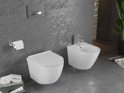 Mexen Lena WC mísa Rimless s pomalu padající deskou slim, duroplast, Bílá - 30220500