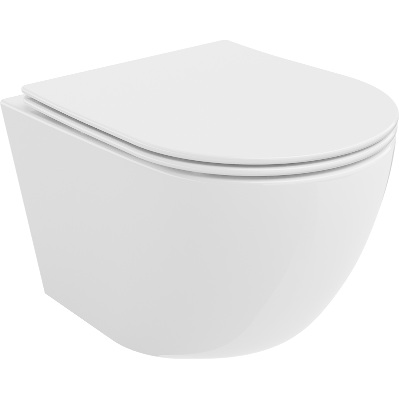 Mexen Lena WC mísa bez okraje s pomalu zavírajícím se tenkým sedátkem, duroplast, bílý lesk - 30220400