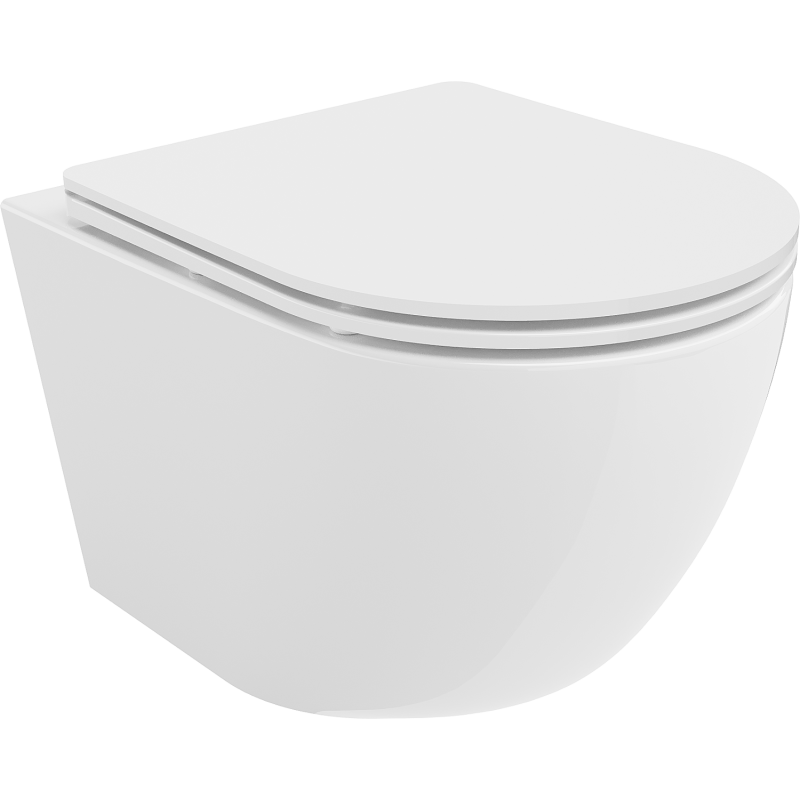 Mexen Lena WC mísa Rimless s pomalu se zavírající deskou slim, duroplast, bílá lesk - 30220300