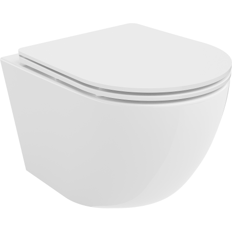 Mexen Lena WC mísa Rimless s pomalu se zavírající deskou slim, duroplast, bílá lesk - 30220300