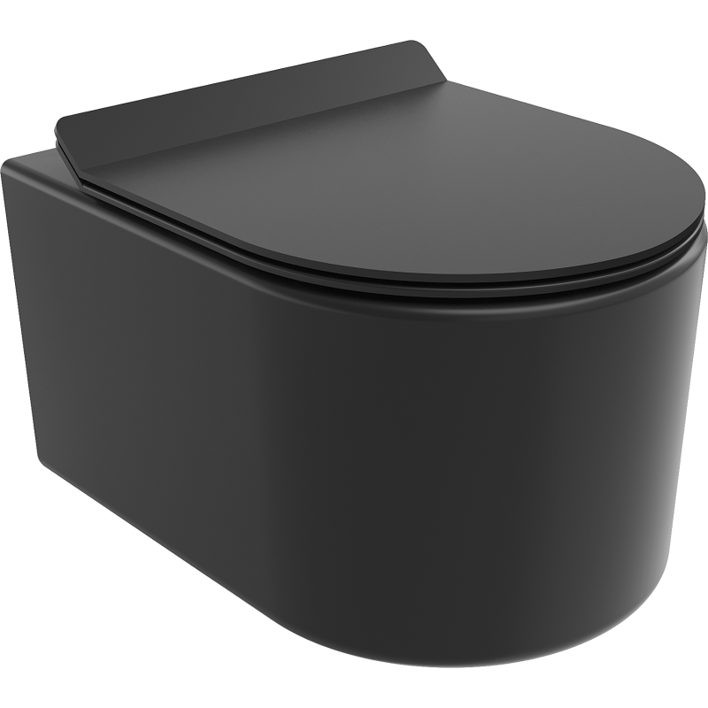 Mexen Sofia WC mísa Rimless s pomalu sklápějícím slim sedátkem, duroplast, černá matná - 30540185