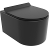 Mexen Sofia WC mísa Rimless s pomalu sklápějícím slim sedátkem, duroplast, černá matná - 30540185