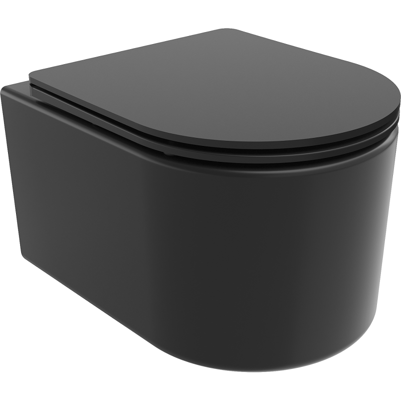 Mexen Sofia WC mísa Rimless s pomalu klesající deskou slim, duroplast, černá mat - 30541085