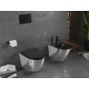 Mexen Lena WC mísa Rimless s pomalu padajícím slim sedátkem, duroplast, černá matná/stříbrná - 30224074