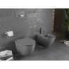 Mexen Lena WC mísa Rimless s pomalu sklápějícím tenkým sedátkem, duroplast, tmavě šedá mat - 30224071