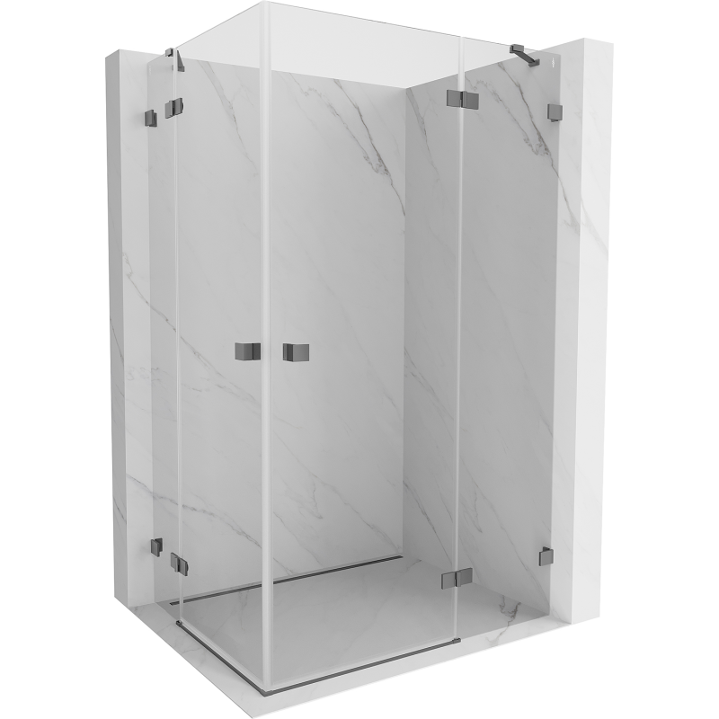 Mexen Lunar Duo sprchový kout pravý 110 x 80 cm, transparentní, gun metal - 834-110P-080L-95-00