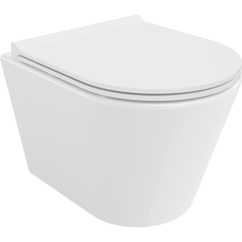 Mexen Rico mísa WC Rimless s deskou pomalu zavíratelnou slim, duroplast, bílá lesk - 30720500