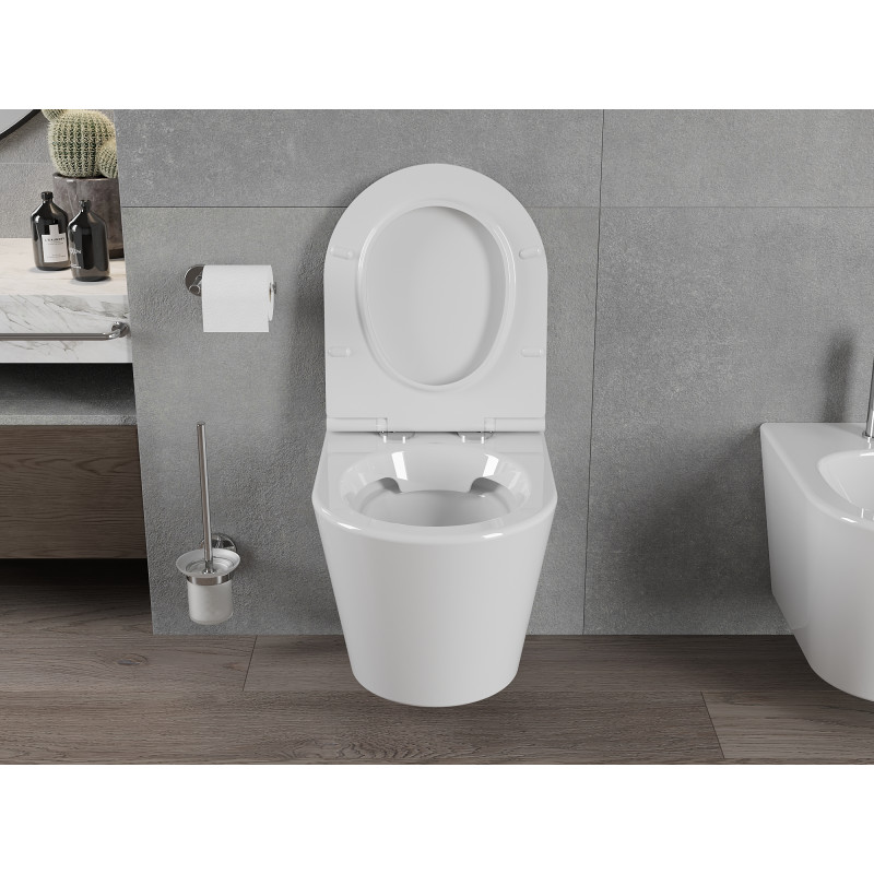 Mexen Rico WC mísa Rimless s pomalu klesající deskou slim, duroplast, bílý lesk - 30720500