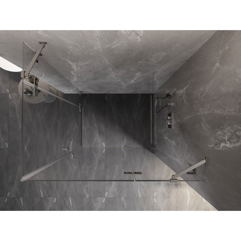 Mexen Lunar Duo sprchový kout s otočnými dveřmi pravý 110 x 80 cm, průhledný, kartáčovaný nikl - 834-110P-080L-97-00