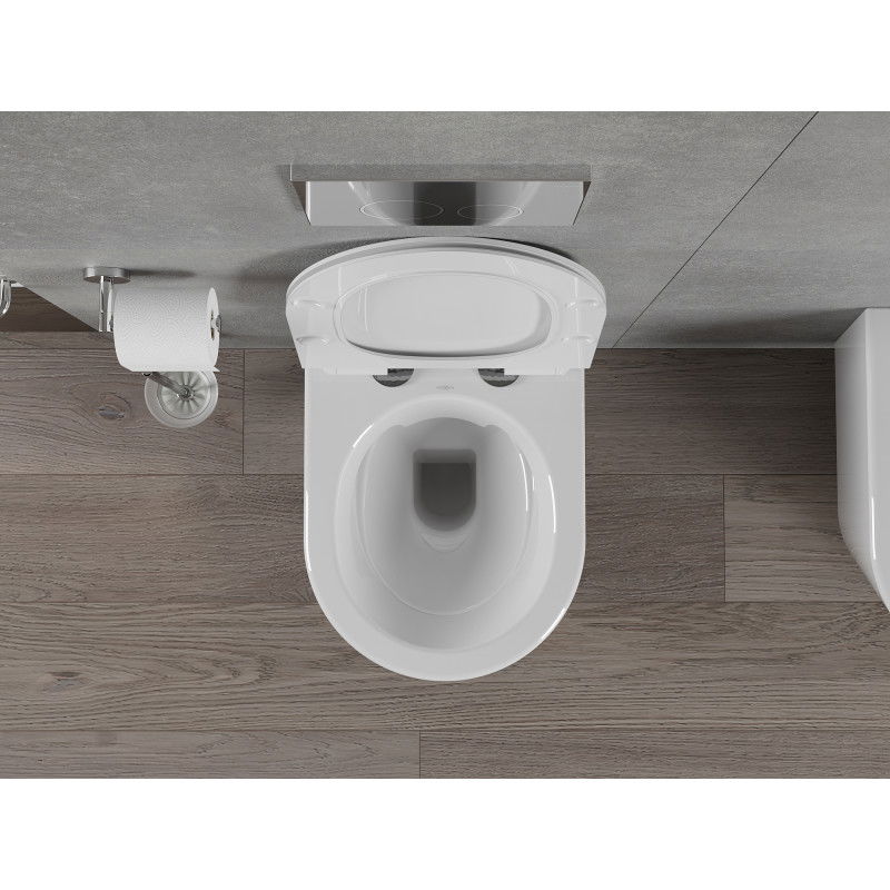 Mexen Rico WC mísa Rimless s pomalu sklopnou deskou slim, duroplast, bílý lesk - 30720100