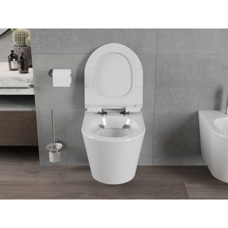 Mexen Rico WC mísa Rimless s pomalu sklopnou deskou slim, duroplast, bílý lesk - 30720100