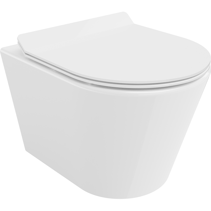 Mexen Rico WC mísa Rimless s pomalu sklopnou deskou slim, duroplast, bílý lesk - 30720100