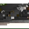 Mexen Mario granitový dřez 2-komorový 820 x 436 mm, černý/stříbrný metalický, sifon zlatý - 6504822000-73-G