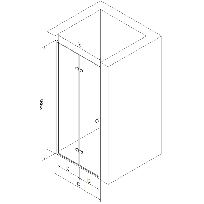 Mexen Lima sklopné sprchové dveře 80 cm, transparentní, chrom - 856-080-000-01-00