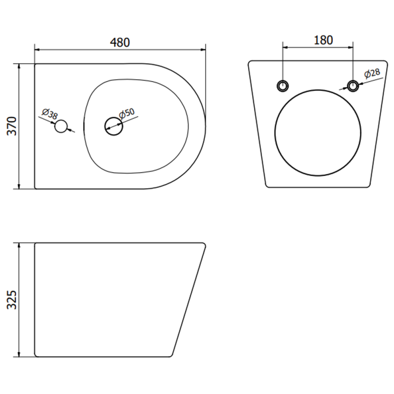 Mexen Rico závěsný bidet, černý mat - 35724885