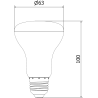 Mexen Nova LED žárovka E27, R63, 8W, Studená - 6500K, 840 lm - L104-E27-0865-01