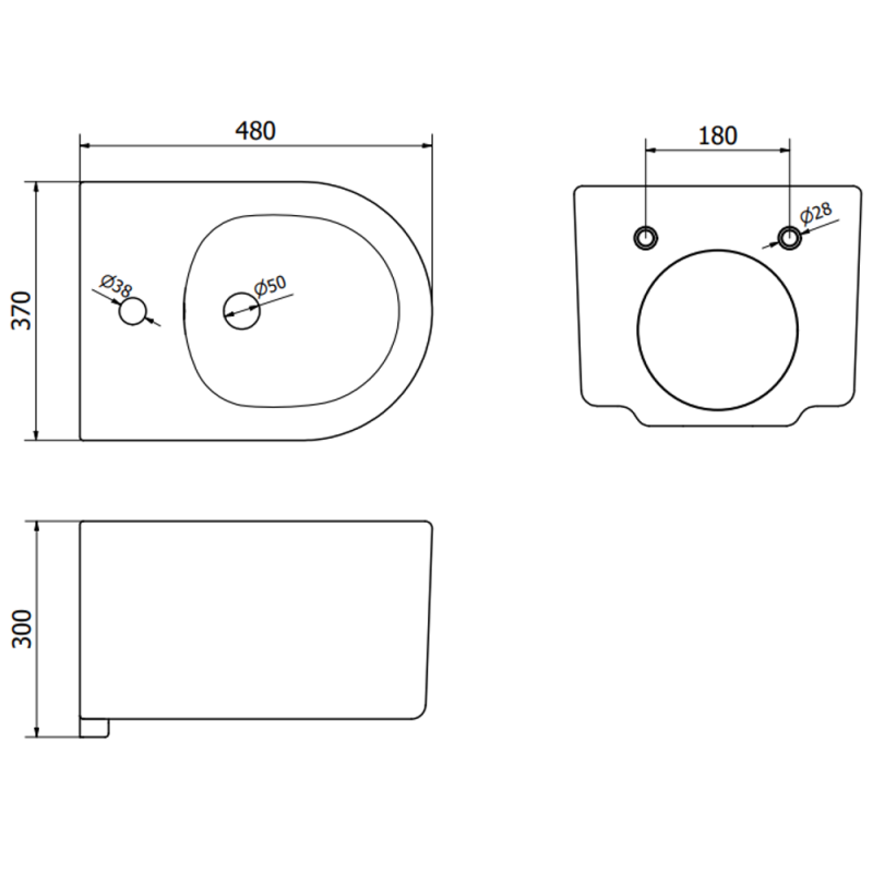 Mexen Sofia závěsné bidet, černý - 35544870