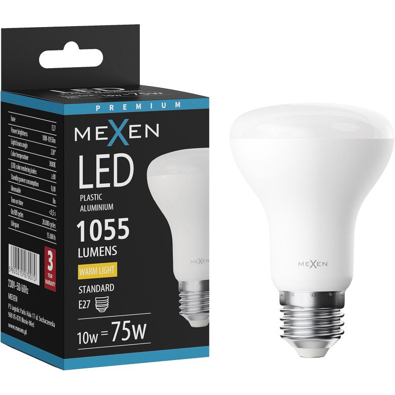 Mexen Nova Žárovka LED E27, R63, 10W, Teplá - 3000K, 1055 lm - L104-E27-1030-01
