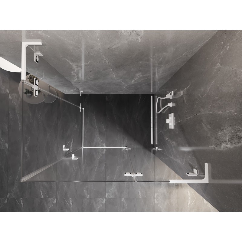 Mexen Lunar L Duo sprchový kout, pravý, 90 x 85 cm, transparentní, bílá - 834L-090P-085L-20-00