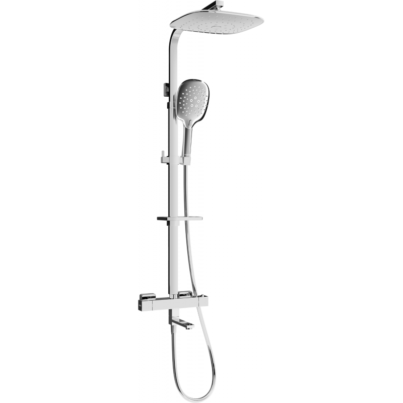 Mexen CQ22 sada vanovo-sprchová s dešťovou a termostatickou baterií, chrom - 779102295-00