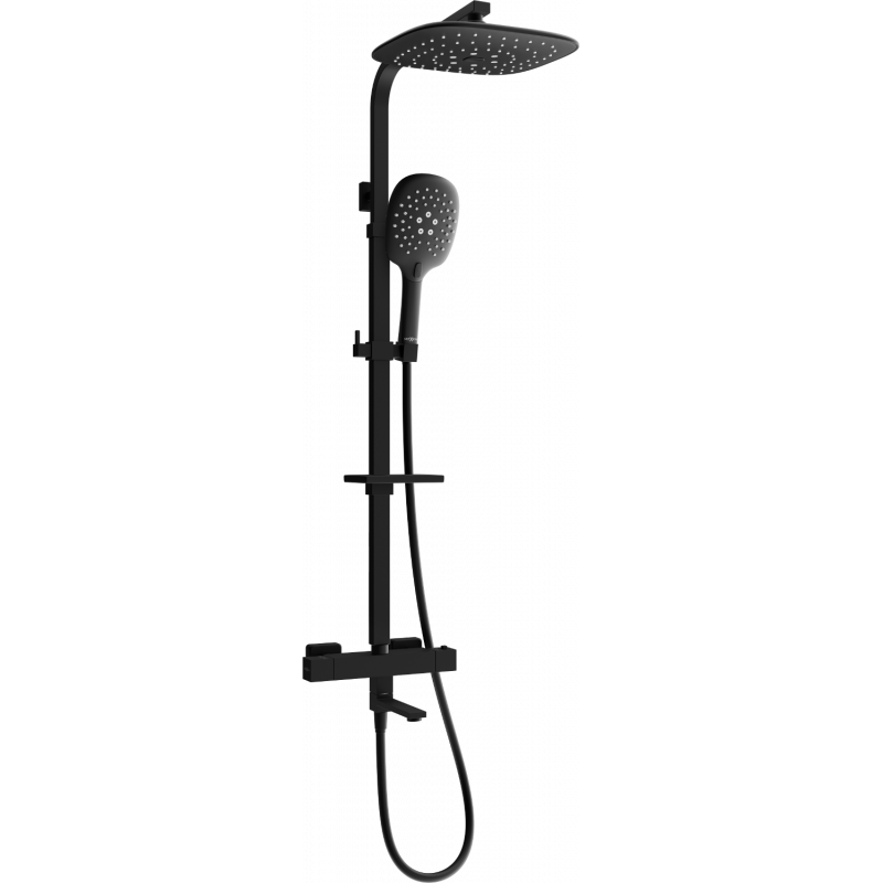 Mexen CQ22 sada vanová-sprchová s dešťovou hlavicí a termostatickou baterií, černá - 779102295-70