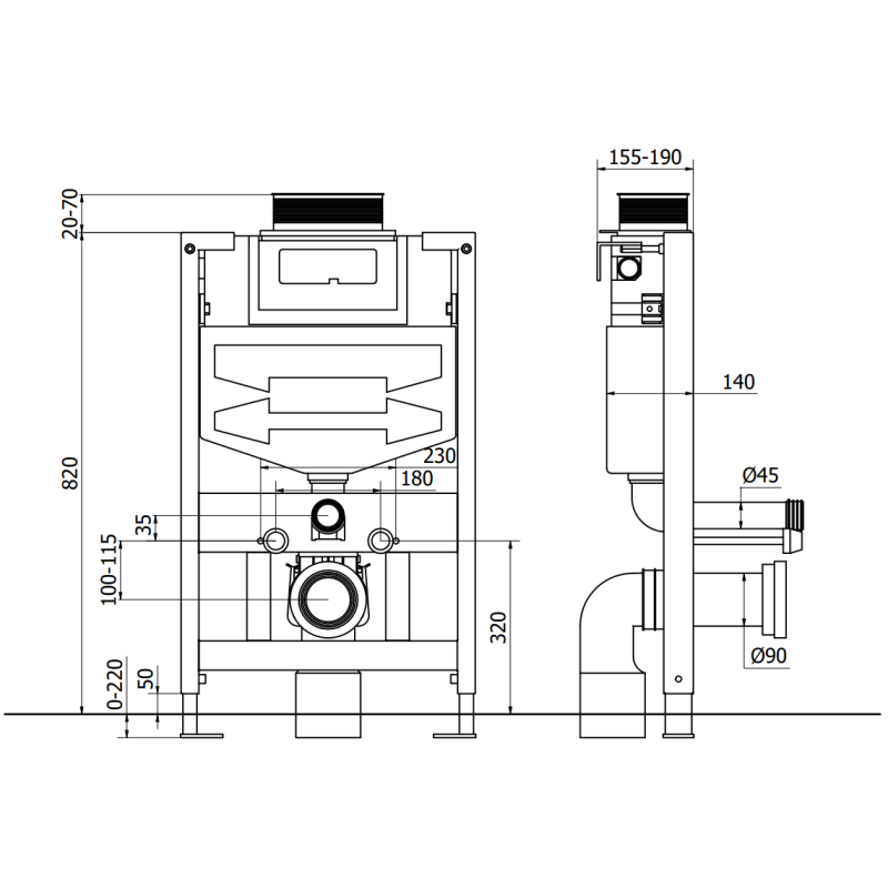 Mexen podomítková WC sada Fenix XS-U s WC mísou Sofia, černý mat - 6853354XX85