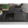 Mexen Leo granitový dřez s odkapávačem 900 x 500 mm, černý/zlatý metalický, černý sifon - 6501901010-75-B