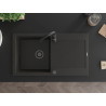 Mexen Leo granitový dřez s odkapávačem 900 x 500 mm, černý/zlatý metalický, černý sifon - 6501901010-75-B