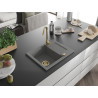 Mexen Enzo granitový dřez s 1 odkapávací komorou 576 x 465 mm, šedý, zlatý sifon - 6506571005-71-G