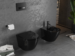 Mexen podomítkový bidetový set Fenix B s bidetem Lena, černý lesk - 69935224870