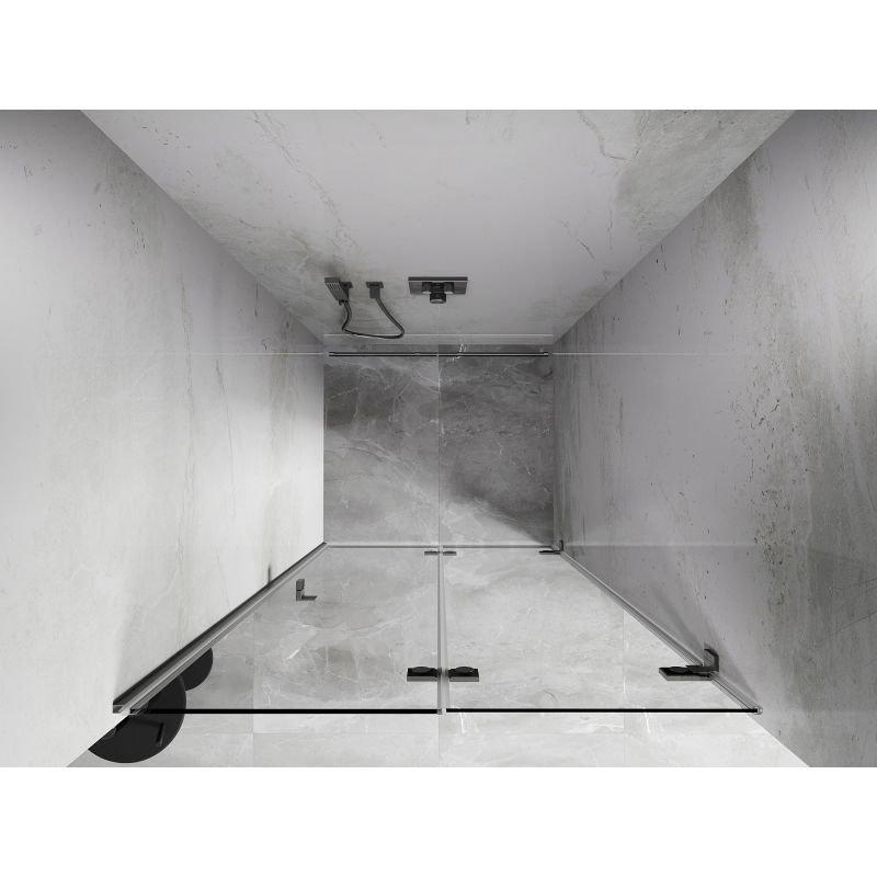 Mexen Lunar-F sklopné sprchové dveře pravé 50 cm, transparentní, kartáčovaný nikl - 836-050-000-97-00-P