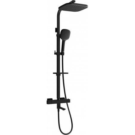 Mexen CQ33 vanový a sprchový set s dešťovou baterií a termostatickou baterií, černý - 779103395-70
