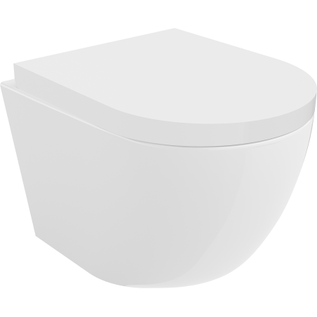 Mexen Lena WC mísa bezokrajová s pomalu sklopnou deskou, tvrdá, duroplast, bílý lesk - 30220200
