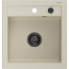 Mexen Vito granitový dřez 1-komorový 520 x 490 mm, béžový, černý sifon - 6503521000-69-B