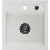 Mexen Vito dřez granitový 1-komorový 520 x 490 mm, bílý, sifon černý - 6503521000-20-B