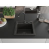 Mexen Vito žulový dřez s jednou komorou 520 x 490 mm, černý/zlatý metalik, černý sifon - 6503521000-75-B