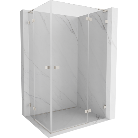 Mexen Lunar L Duo sprchová kabina s pravými otočnými dveřmi 120 x 75 cm, průhledná, kartáčovaný nikl - 834L-120P-075L-97-00