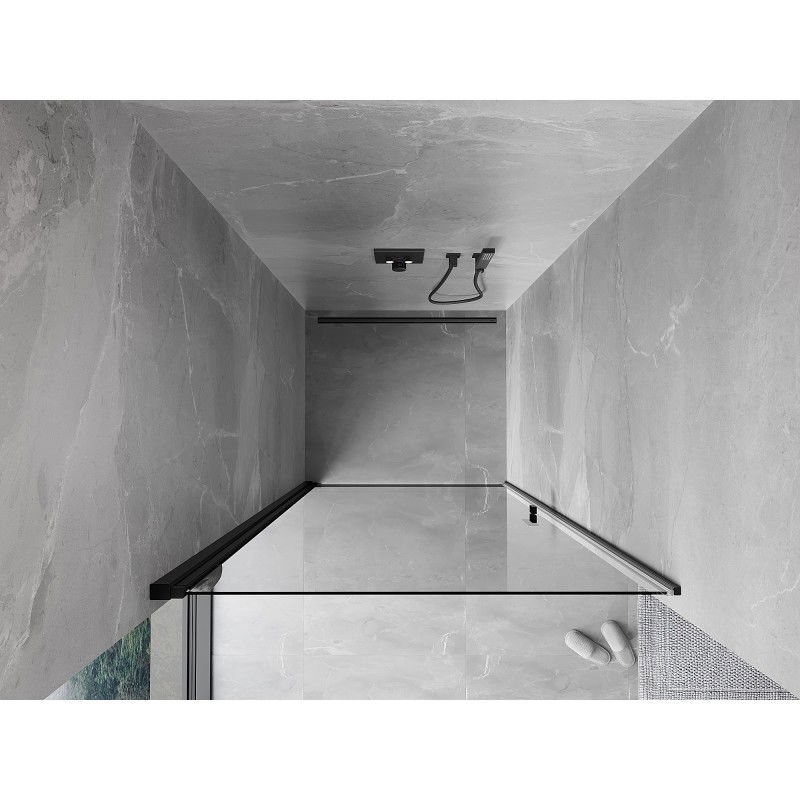 Mexen Mist-B sprchové dveře křídlové 85 cm, transparentní, černé - 8A2-085-000-70-00