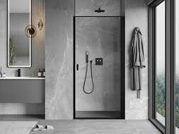 Mexen Mist-B sprchové dveře otočné pravé 70 cm, černý rám, černé - 8A2-070-000-70-70-P