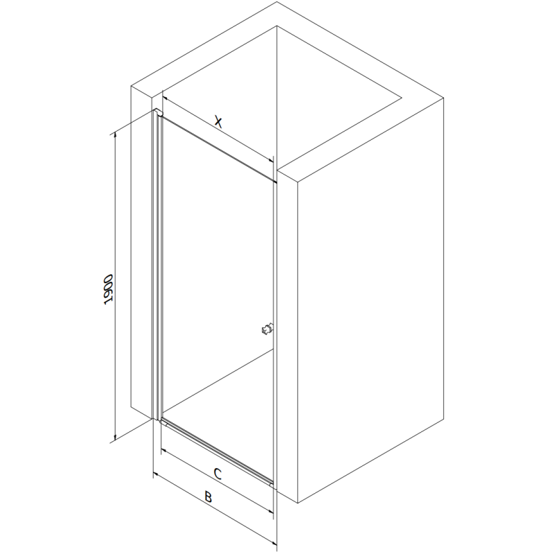 Mexen Pretoria sprchové dveře 80 cm, transparentní, chrom - 852-080-000-01-00