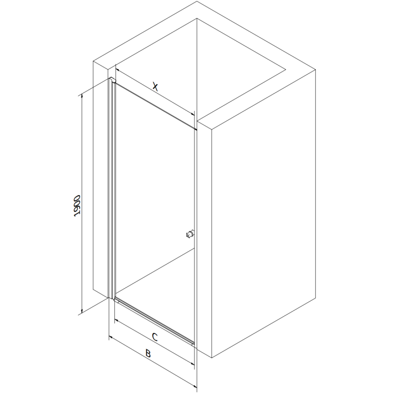 Mexen Pretoria sprchové dveře křídlové 80 cm, transparentní, černé - 852-080-000-70-00