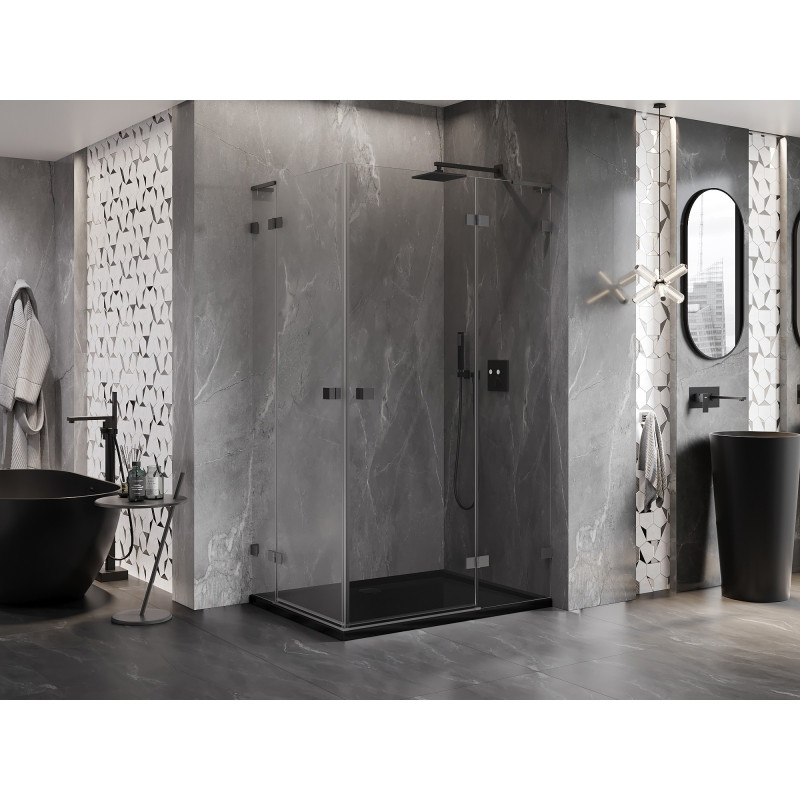 Mexen Lunar L Duo sprchový kout s pravým otevíráním 105 x 85 cm, transparentní, gun metal - 834L-105P-085L-95-00
