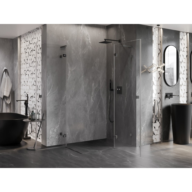 Mexen Lunar L Duo sprchový kout s pravým otevíráním 105 x 85 cm, transparentní, gun metal - 834L-105P-085L-95-00